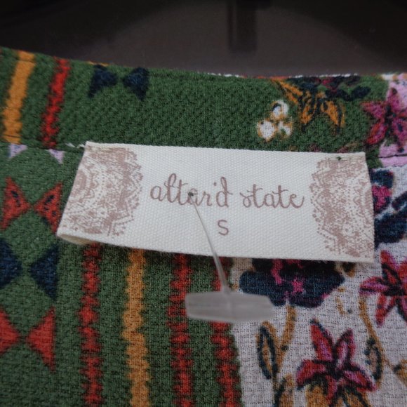 Relisted Altar’d State boho bell sleeve print long dress cottagecore size S - Picture 6 of 15